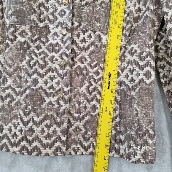 Vtg St John Sport Pant Suit Women M Brown Basket Weave Straight Leg USA Eclectic - Picture 12 of 16